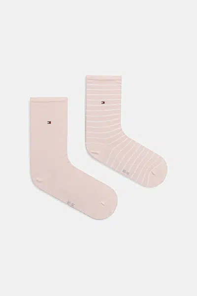 Ponožky Tommy Hilfiger 2-pack dámské, růžová barva, 100001494