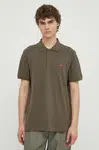 Bavlněné polo tričko Levi's zelená barva