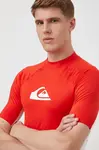 Tričko Quiksilver červená barva, s potiskem, T-SHIRT DO PŁYWANIA