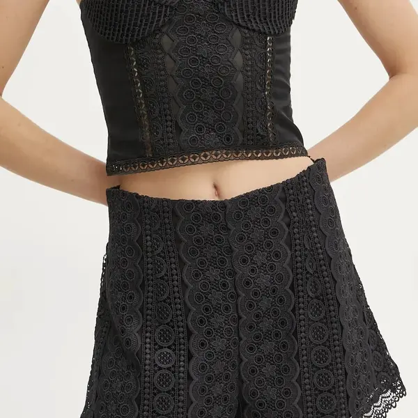 Kraťasy Charo Ruiz Ibiza Hazie dámské, černá barva, hladké, high waist, 256500