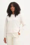 Mikina Dkny dámská, béžová barva, hladká, DP5T9569