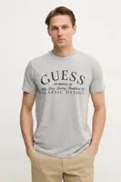 Bavlněné tričko Guess šedá barva, s aplikací, M5RI43 K9RM1