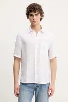 Lněná košile Marc O'Polo bílá barva, regular, s klasickým límcem