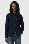 Džínová košile AllSaints GLEASON LS SHIRT pánská, černá barva, regular, s klasickým límcem, M165SB