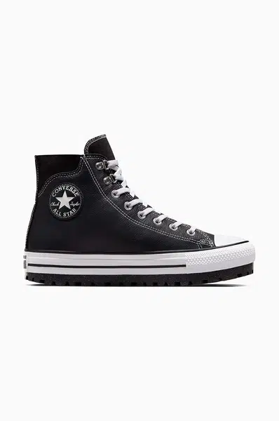 Kožené kecky Converse Chuck Taylor All Star City Trek černá barva, A04480C