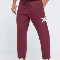 Tepláky Reebok Classic vínová barva, s potiskem