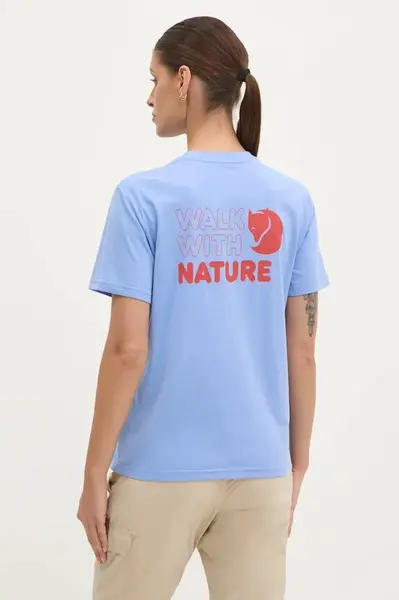 Sportovní triko Fjallraven Walk With Nature modrá barva, F14600171
