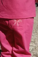 Dětské bavlněné kalhoty Konges Sløjd BABETTE PANTS GOTS růžová barva, hladké, KS102560