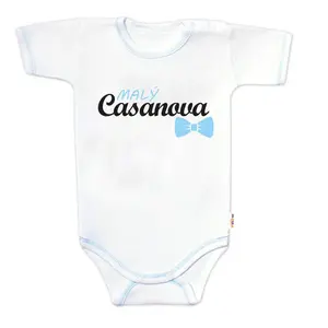 Baby Nellys Body kr. rukáv s vtipným textem, Malý Casanova,vel. 68