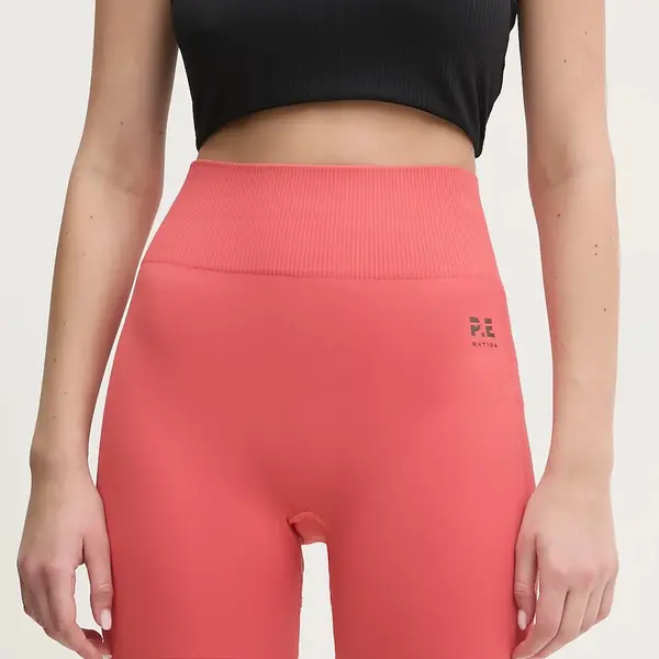 Tréninkové šortky P.E Nation Restore Seamless oranžová barva, hladké, high waist, 243S296