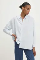 Košile Answear.LAB dámská, modrá barva, relaxed, s klasickým límcem