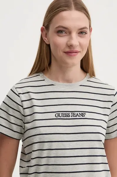 Tričko Guess Jeans šedá barva, W4BI53 KCIE1