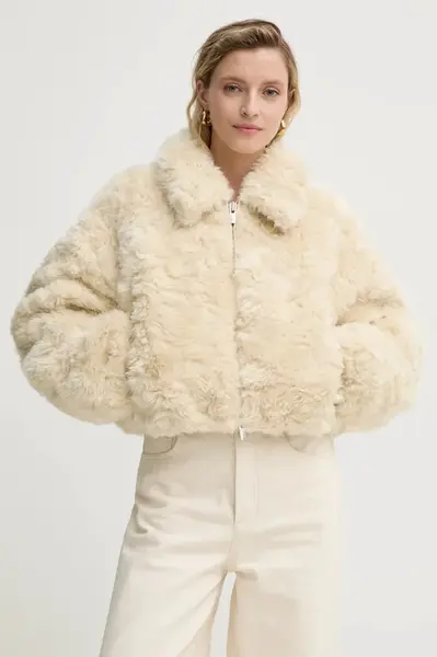 Péřová bunda A.L.C. Esme dámská, béžová barva, zimní, oversize, 1JAKT00878