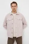 Džínová bunda Pepe Jeans PINNERS CLRD pánská, růžová barva, přechodná, PM402958