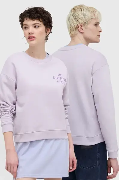 Mikina On Vacation Do Nothing Club fialová barva, s aplikací, OVC LDS10