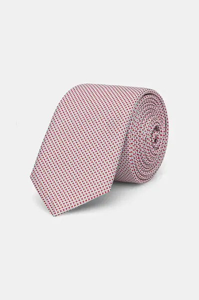 Hedvábná kravata HUGO růžová barva, 50540110