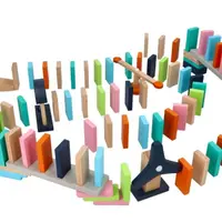 Adam Toys Dřevěné aktivní barevné domino, 128 ks,