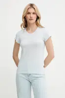 Bavlněné tričko G-Star Raw dámské, modrá barva, D24533-4107