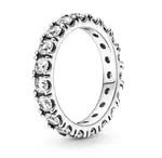 Pandora Třpytivý stříbrný prsten s čirými krystaly Timeless 190050C01 54 mm