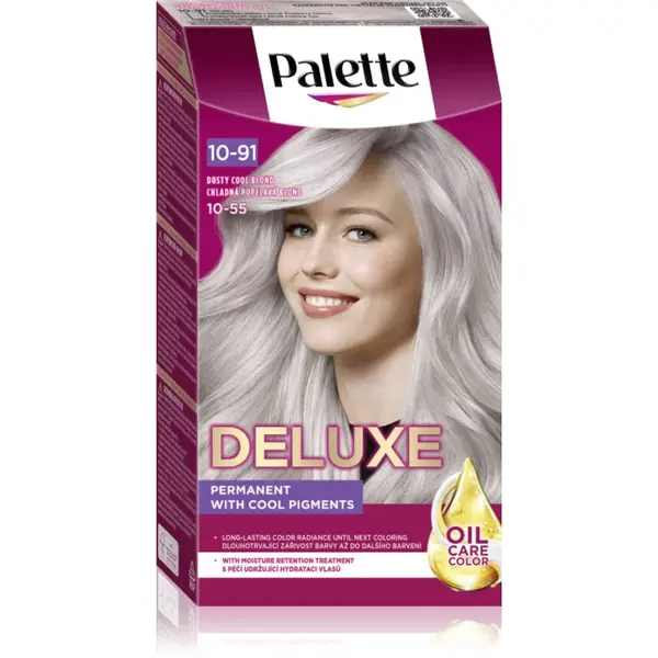 Schwarzkopf Palette Deluxe permanentní barva na vlasy odstín 10-91 (10-55) Chladná Popelavá Blond 1 ks