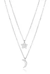 Viceroy Dvojitý stříbrný náhrdelník Hvězda a Měsíc Trend 13203C000-30