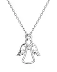 Evolution Group - Pavona Půvabný stříbrný náhrdelník Anděl se zirkonem 12104.1