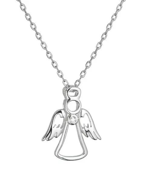 Evolution Group - Pavona Půvabný stříbrný náhrdelník Anděl se zirkonem 12104.1