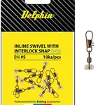 Delphin obratlík s průjezdem inline head swivel with interlock 10 ks