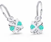 Cutie Jewellery Něžné dětské náušnice z bílého zlata C2753-10-X-2 světle zelená