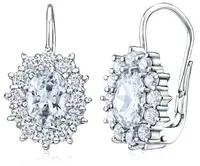 Silvego Stříbrné náušnice s čirými Swarovski® Zirkony SILVEGOB31571-SW