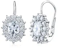 Silvego Stříbrné náušnice s čirými Swarovski® Zirkony SILVEGOB31571-SW