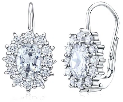 Silvego Stříbrné náušnice s čirými Swarovski® Zirkony SILVEGOB31571-SW