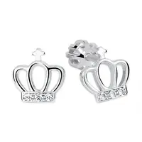 Soliter Stříbrné náušnice Korunka se zirkony 436 001 00502 04