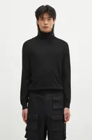 Vlněný svetr Paul Smith pánský, černá barva, lehký, s golfem, M1R-565X-M02093