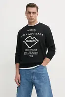 Bavlněný svetr Iceberg pánský, černá barva, lehký, A019 7633