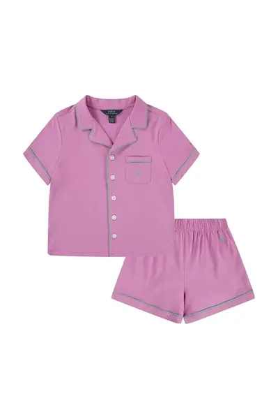 Dětské bavlněné pyžamo Polo Ralph Lauren fialová barva, 3P0241