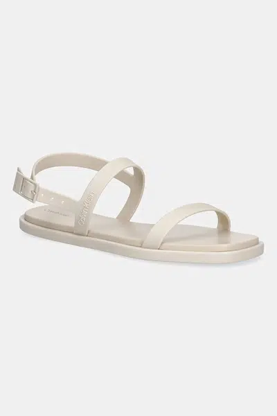 Sandály Calvin Klein SANDAL - JELLY dámské, béžová barva, HW0HW02426