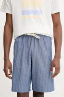 Šortky s příměsí lnu A.P.C. short paul pánské, modrá barva, COHFW.H10205