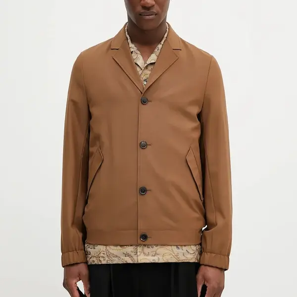 Vlněné sako Paul Smith pánské, hnědá barva, M1R-440Z-P00108