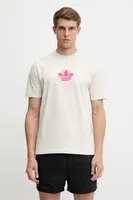 Bavlněné tričko adidas Originals Graphic Tee pánské, béžová barva, s potiskem, KC4943