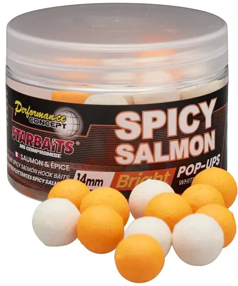 Starbaits plovoucí boilie bright fluo pop up spicy salmon 50 g -14 mm