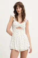 Overal Hollister Co. bílá barva, s výstřihem do v, KI359-5034