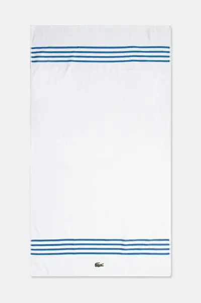 Bavlněný ručník Lacoste LCOURTLI Aerien 90 x 150 cm bílá barva
