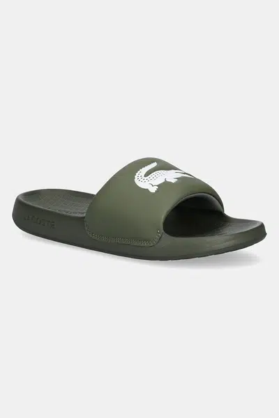 Pantofle Lacoste SERVE SLIDE 1.0 pánské, zelená barva, 49CMA0021