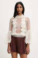 Halenka Answear.LAB dámská, béžová barva, s aplikací