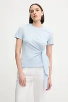 Bavlněné tričko Tommy Hilfiger dámské, modrá barva, WW0WW44559