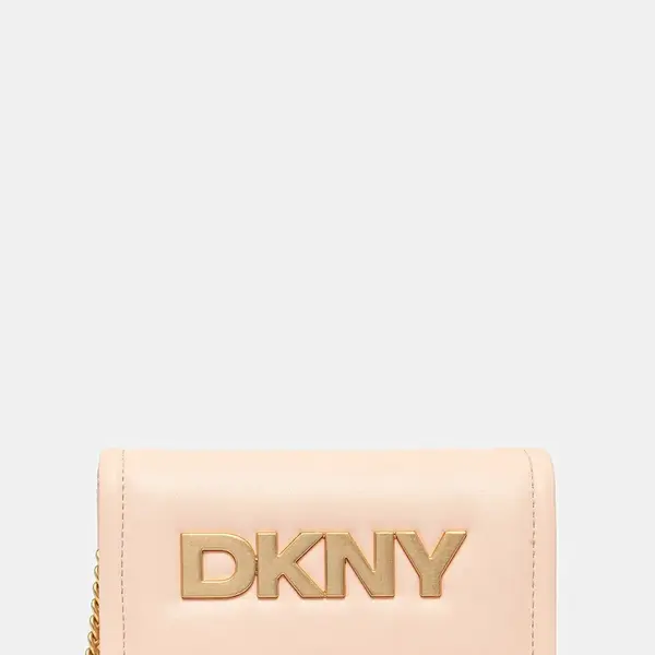 Kožená kabelka Dkny béžová barva, R44GKB74