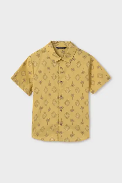 Dětská bavlněná košile Mayoral žlutá barva, 6138