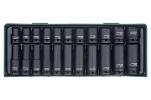 Nástrčné úderové hlavice krátké a dlouhé 1/2", 10-24 mm, v kazetě - JONNESWAY S03A4122SP