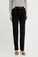 Kalhoty Versace Jeans Couture dámské, černá barva, high waist, 78HAA111 N0356